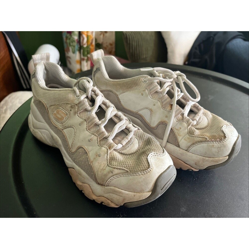Sketchers D`Lites Fresh Start Sneakers Air cooled White Womens 8